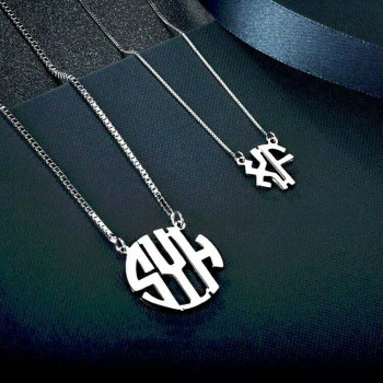 Round Monogram Initial Necklace