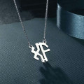 Personalised round monogram initial pendant necklace