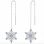Sterling Silver Drop Earrings Snow Flake Long Earrings