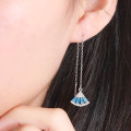 Tassel fan drop earrings in sterling silver and gold-plated silver