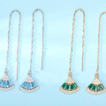 Tassel fan drop earrings in sterling silver and gold-plated silver