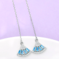 Tassel fan drop earrings in sterling silver and gold-plated silver