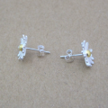 Dainty Sterling Silver Sunflower Earrings Dainty sunflower earrings with silver petals and yellow gold-plated centres