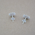 Dainty Sterling Silver Sunflower Earrings Dainty sunflower earrings with silver petals and yellow gold-plated centres