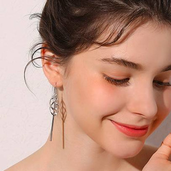 Tassel Earrings With Geo Pendants Long Drop Earrings Sterling Silver Tassel Earrings With Geo Pendants Long Drop Earrings Sterling Silver