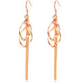 Long tassel drop earrings with geometric pendants