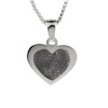 Sterling Silver Fingerprint Cascade Heart Pendant Sterling silver cascade heart pendant with fingerprint engraving