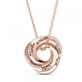 Six-Ring Russian Ring Necklace Rose gold six-ring Russian ring necklace