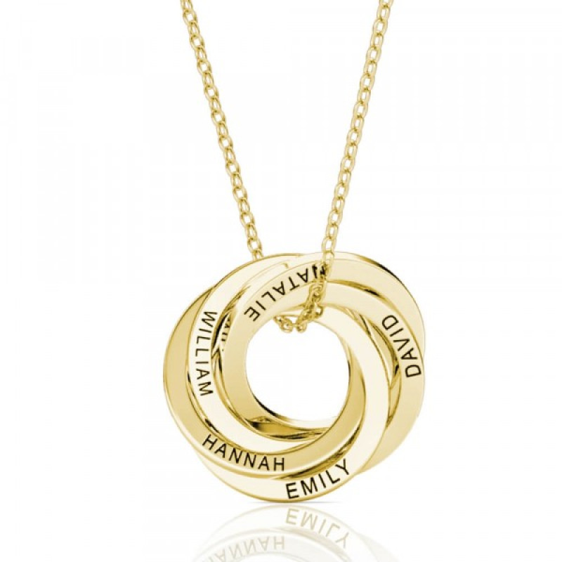 50th Birthday Five Rings Russian Ring Necklace Personalised five-ring Russian ring necklace for a 50th birthday