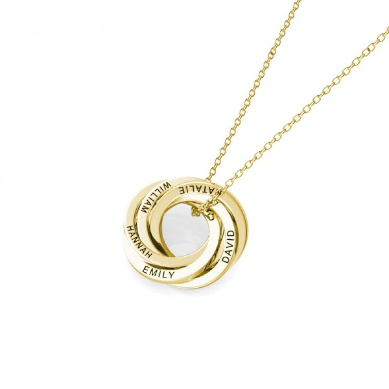 50th Birthday Five Rings Russian Ring Necklace Personalised five-ring Russian ring necklace for a 50th birthday