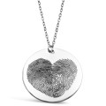 Personalised Fingerprint Circle Pendant Personalised sterling silver circle pendant engraved with a fingerprint