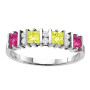  Echo 2-6 Princess Cut Stones Ring With Accents