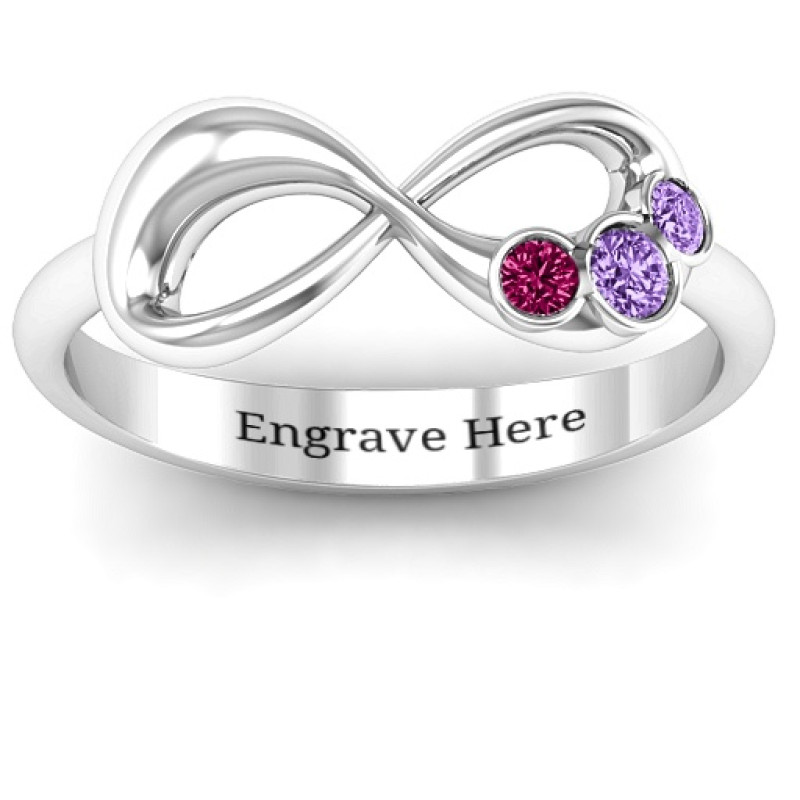 Now and Forever Infinity Ring Now and Forever Infinity Ring with three round stones