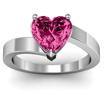  Passion Large Heart Solitaire Ring