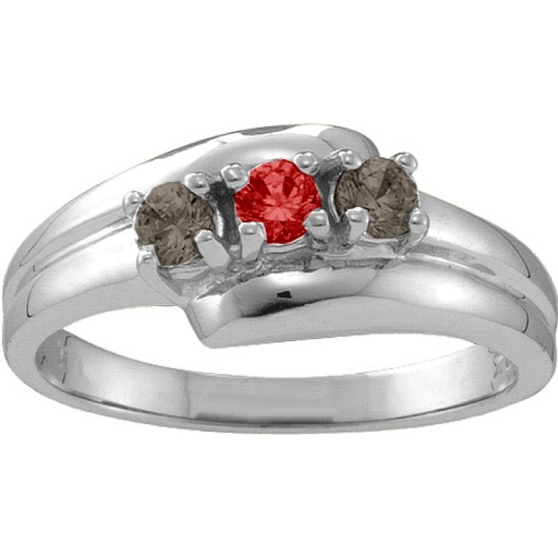 Reverie Angled 2-6 Stones Ring Reverie Angled ring with round stone settings
