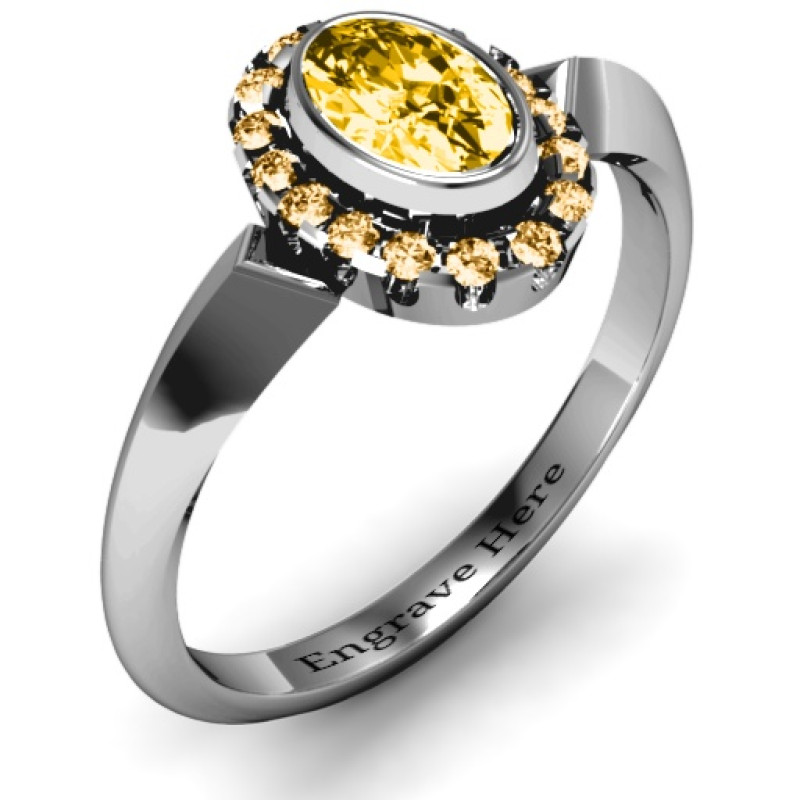Royal Bezel Set Oval Cluster Ring Royal Bezel Set Oval Cluster Ring product image