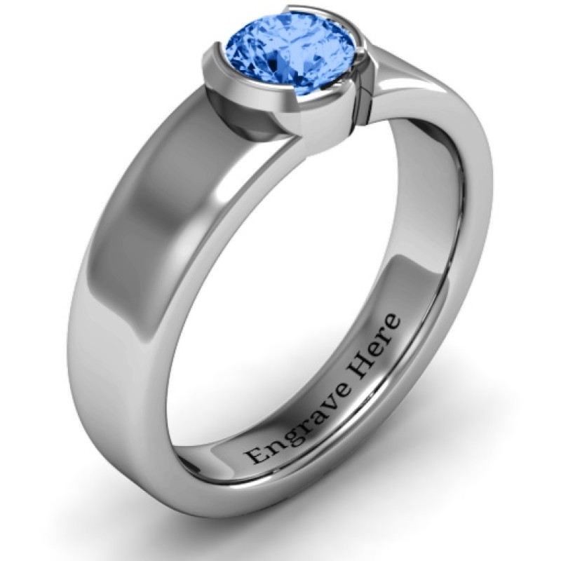 Sophie bezel set round stone ring