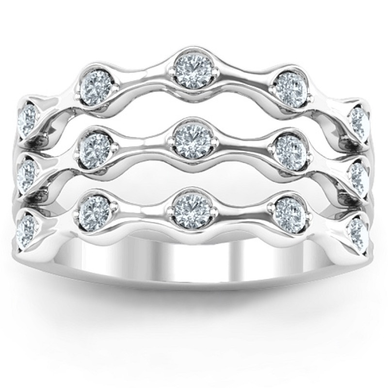 15 Stone Family Wave Ring product image