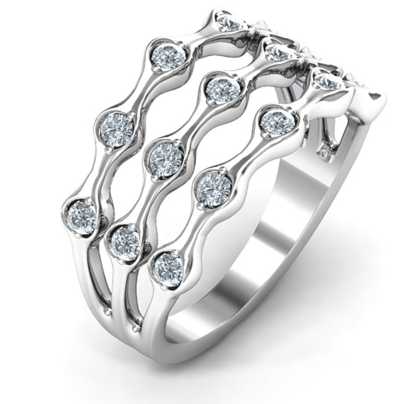 15 Stone Family Wave Ring product image