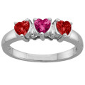 2-5 Hearts Ring 2-5 Hearts Ring with heart-cut stones