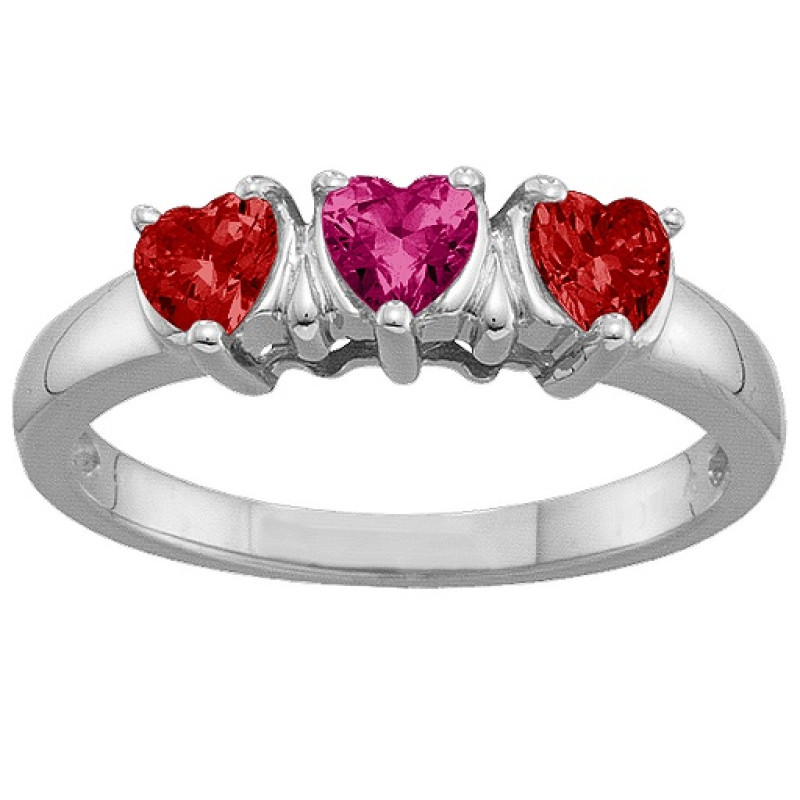 2-5 Hearts Ring 2-5 Hearts Ring with heart-cut stones