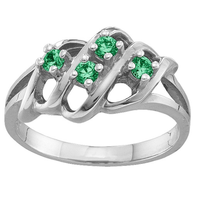 2-7 Accents Ring 2-7 Accents Ring with round gemstones arranged across the curved centre