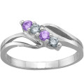 2-7 Stones Branch Ring with central round gemstones