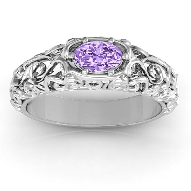 Personalized vintage graduation ring view