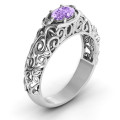 Personalized vintage graduation ring detail