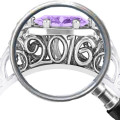 Personalized vintage graduation ring close-up