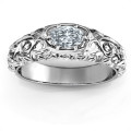 2019 vintage graduation ring with oval stone and filigree detail