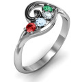 3–8 Stone Swirl Ring – Product View 3–8 stone swirl ring product view