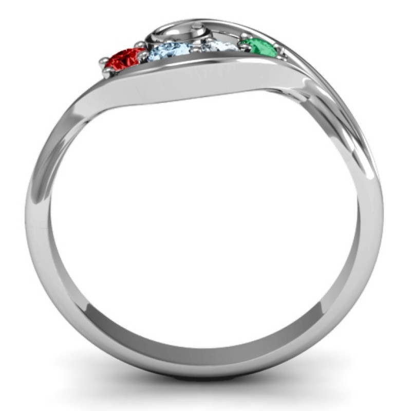 3–8 Stone Swirl Ring – Product View 3–8 stone swirl ring product view