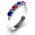 3–6 stone circular half bezel ring shown from another angle