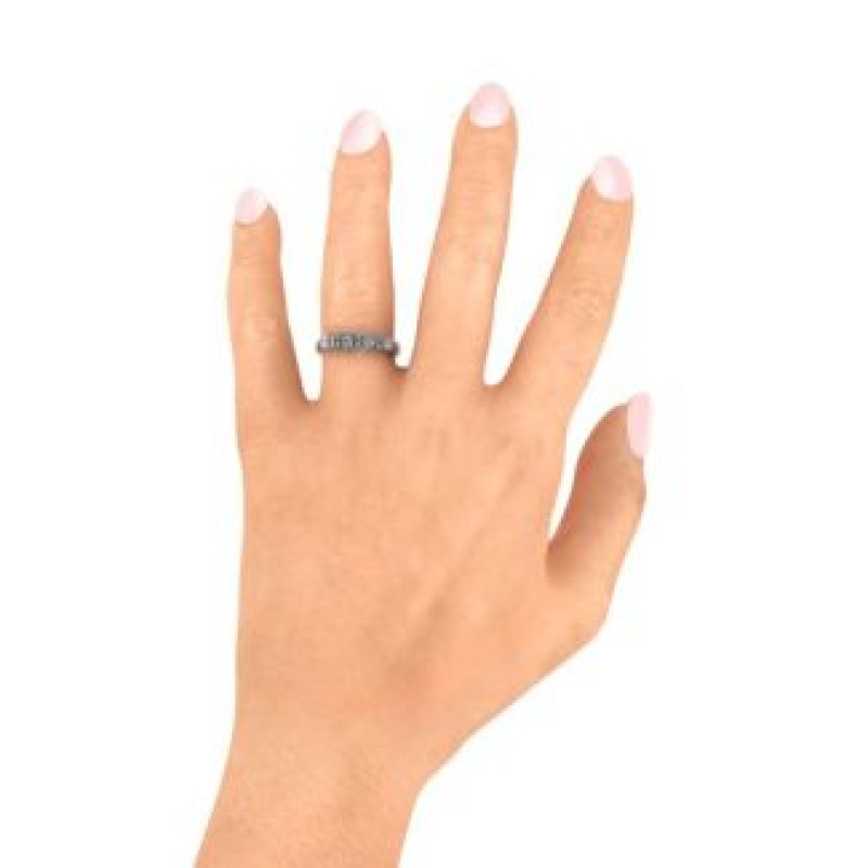 3–6 stone ring with round stones and twin vertical accents