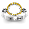 Three Circles Karma Ring with zirconia accent stones