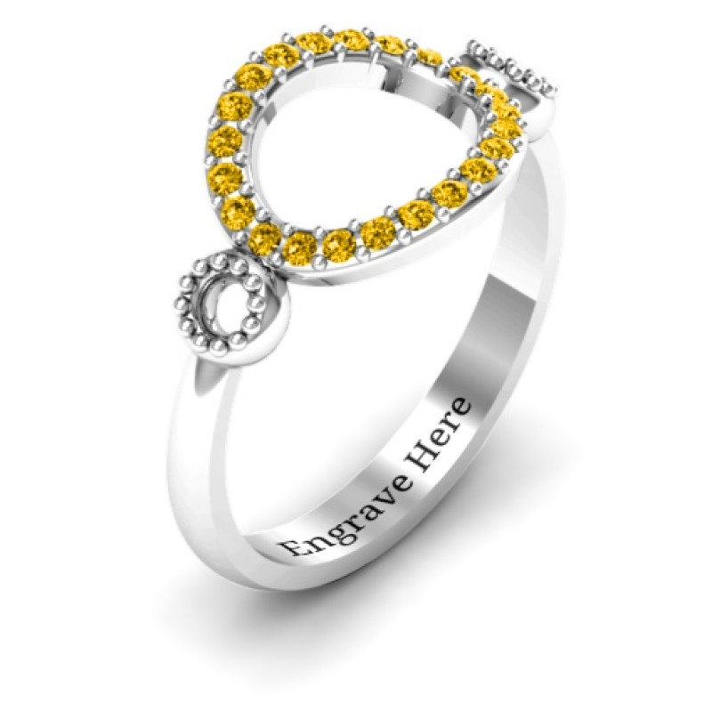 Three Circles Karma Ring with zirconia accent details