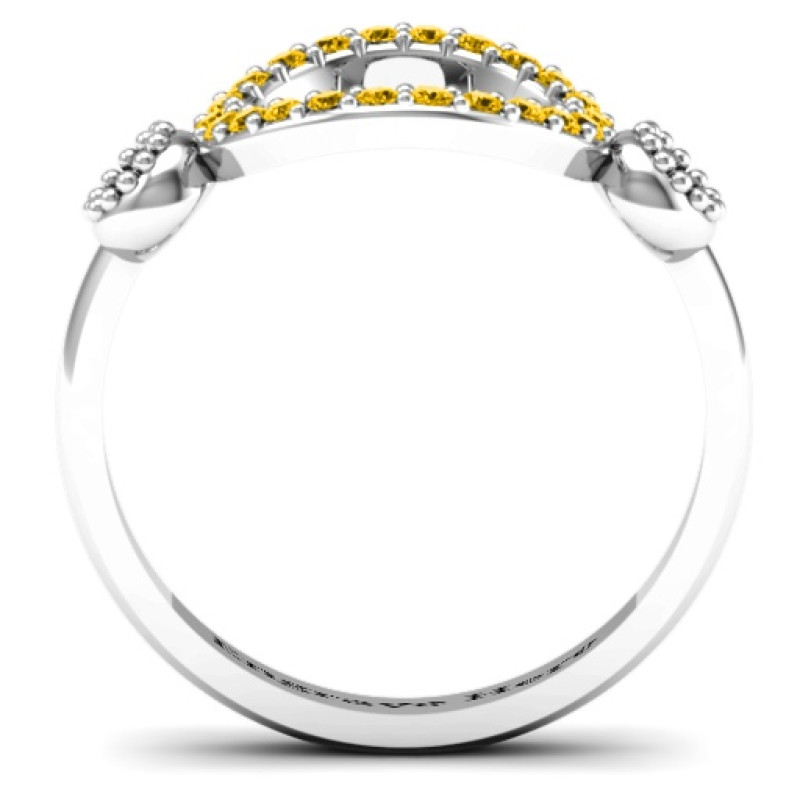 Three Circles Karma Ring with round zirconia stones