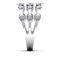 3 Row Fashion Wave Ring 3 Row Fashion Wave Ring with three rows of round stones