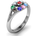 3 to 10 Stone Solar Ring with round stone setting