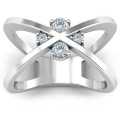 4 Stone Crossover Ring 4 Stone Crossover Ring with four round stone settings