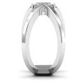 4 Stone Crossover Ring 4 Stone Crossover Ring with four round stone settings