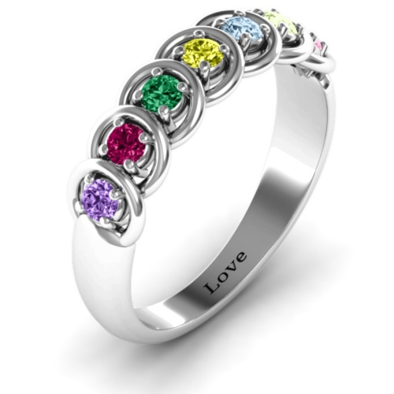 6 to 9 Stone Halo Ring - View 3 Six to nine stone halo ring product view