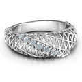 9 Stone Geometric Mesh Ring 9 Stone Geometric Mesh Ring with round stone settings