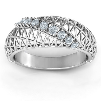 9 Stone Geometric Mesh Ring 9 Stone Geometric Mesh Ring