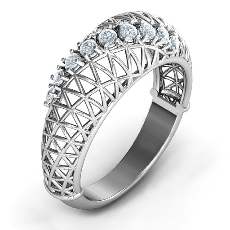 9 Stone Geometric Mesh Ring 9 Stone Geometric Mesh Ring product image