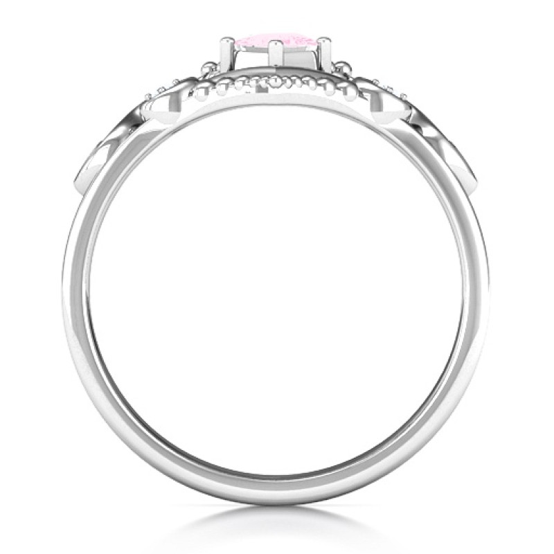 Fairytale princess tiara ring with simulated blue topaz stones