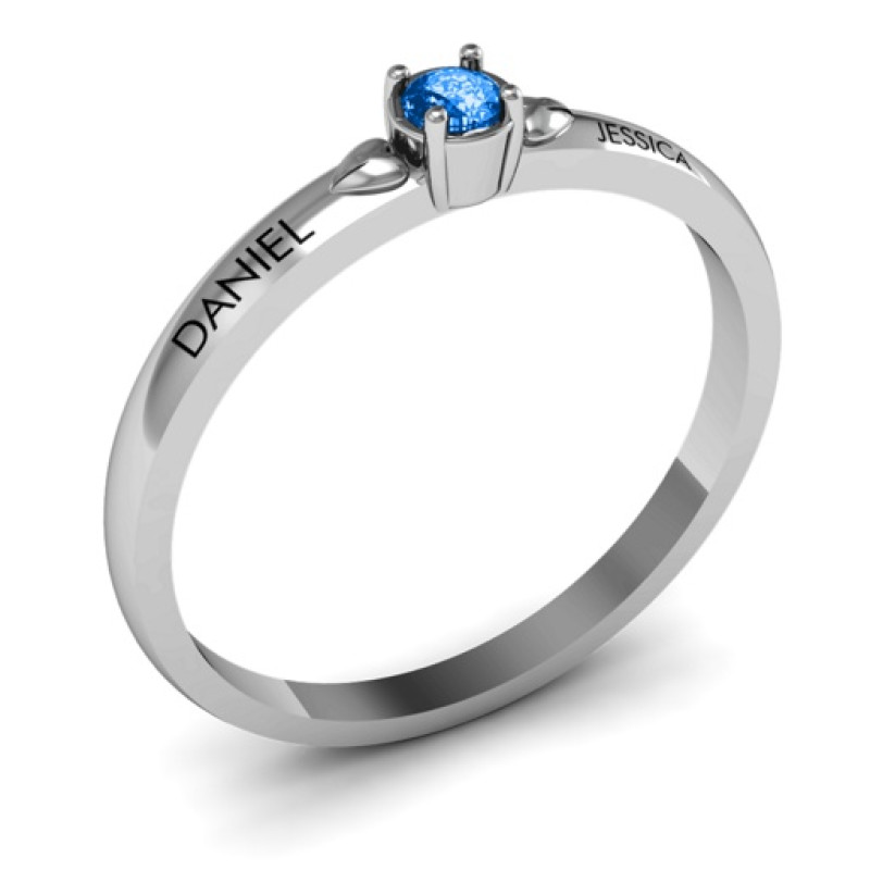 Heart Surrounded Solitaire Ring product view