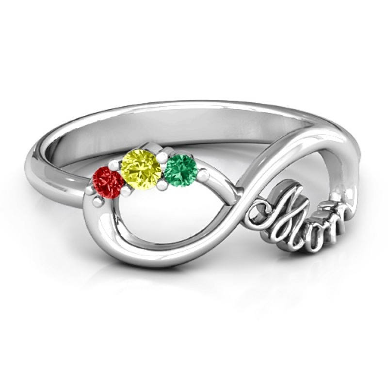 Mom's Infinite Love Ring with 2-10 Stones Mom's Infinite Love Ring with personalised stone options