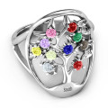 Oval Family Tree Ring with birthstone settings